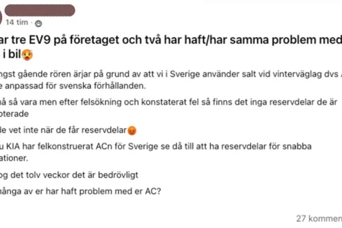 Kia EV9-eiere i Sverige melder om AC-svikt: – Risikerer å miste meg som kunde for alltid