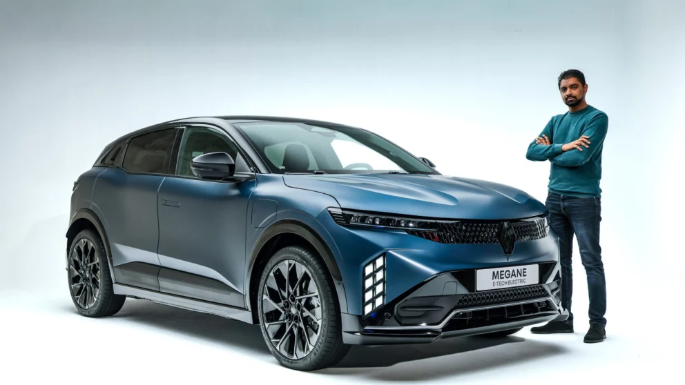 Statisk Renault Megane E-Tech facelift. Kilde: automobile-propre.com