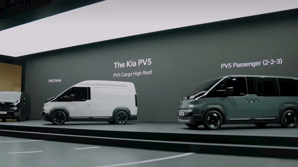 Kia PV5 Passenger Prime, Cargo High Roof og 7-seters modeller (Kilde: Hyundai)