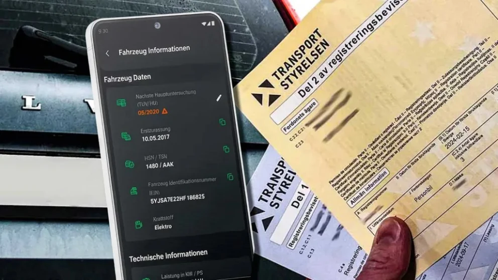 Registreringsbeviset får snart selskap av et batteripass.. Kilde: carup.se