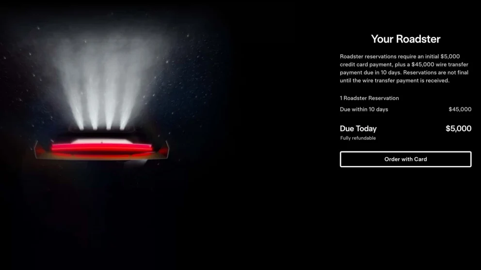 Tesla åpner Roadster-bestillinger igjen – 50 000 dollar før visningen