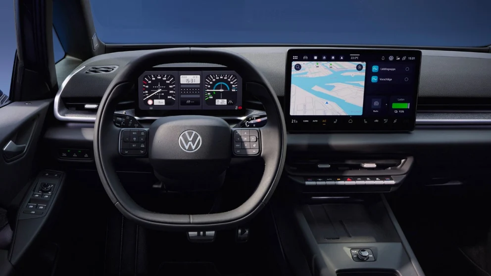 Når ID.4 blir til ID Tiguan senere i år, blir det antagelig med en førerplads à la ID.3 Neo her med langt flere fysiske knapper til betjeningen.. Kilde: hvilkenbil.dk