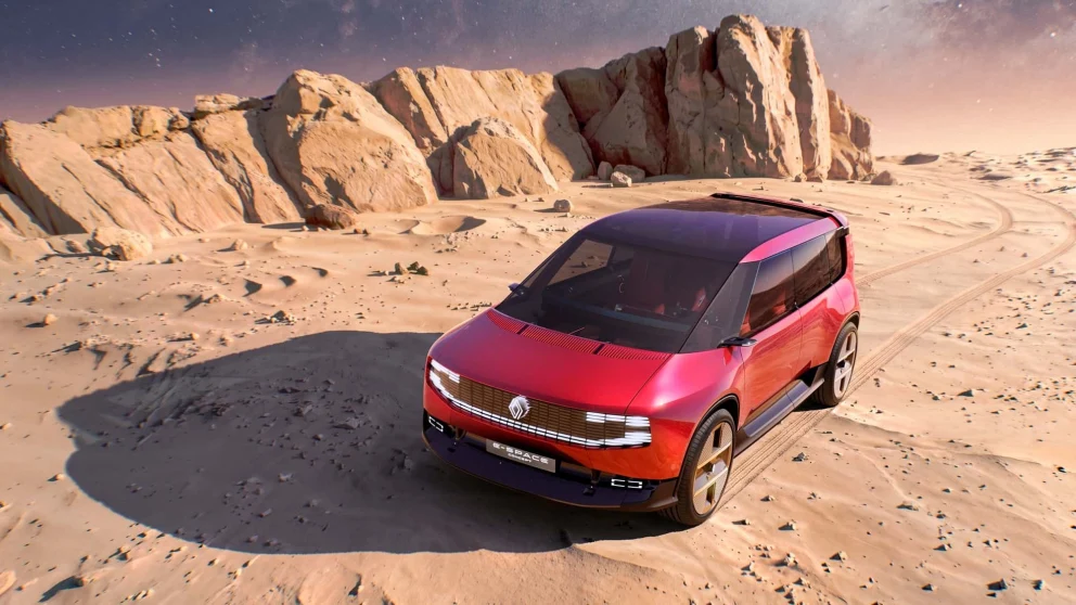 E-Space Concept bygger bro tilbake til den første generasjonen fra 1984 på Paris Motor Show 2026. Studien oversetter dens romslige følelse og variable sitteløsninger til den elektriske nåtiden.. Kilde: auto-motor-und-sport.de