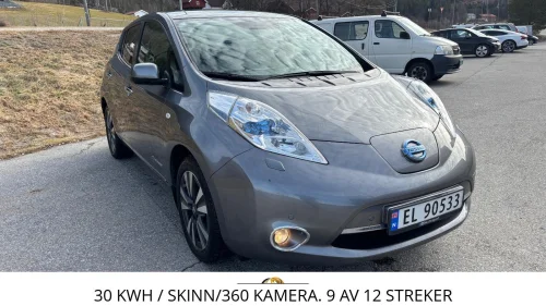 NISSAN LEAF 30kWh 30KWH 9 AV 12 STREKER/SKINN/RYGGE KAMERA/NY EU