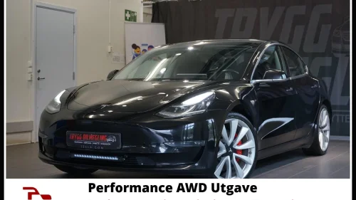 TESLA Model 3 PERFORMANCE AWD UTGAVE-SE DETALJER-SE UTSTYR-GARANTI+++