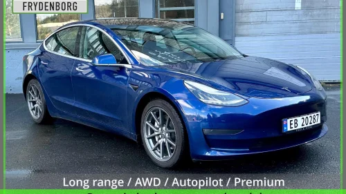 TESLA Model 3 Long Range AWD / PREMIUM LYD / AUTOPILOT / SKINNSETER