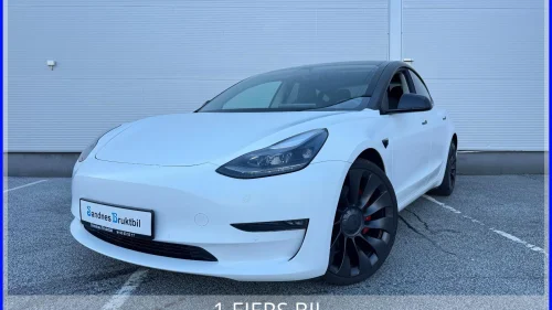 TESLA Model 3 PERFORMANCE 513HK AWD HVIT MATT,SKINN,PANO,ACC,TLF,NAVI