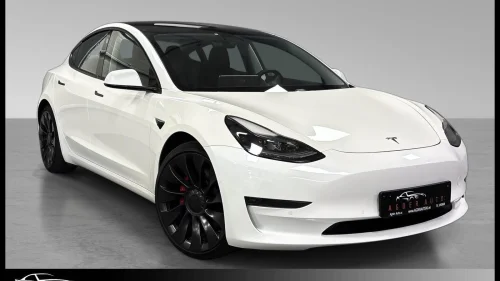 TESLA Model 3 AWD Performance Lav km/Skinn/Pano/AP/ACC/Netflix/2x 20"