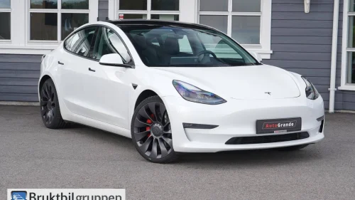 TESLA Model 3 PERFORMANCE 567KM-WLTP SOLTAK RKAM SORTSKINN 20TOMS