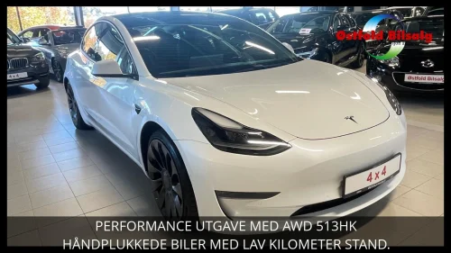 TESLA Model 3 PERFORMANCE AWD 513HK PREM.LYD AUTOPILOT PREMIUM PANO