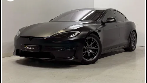 TESLA Model S PLAID 1020HK Sort-Satin Helfoliert VentilerteSeter 21"