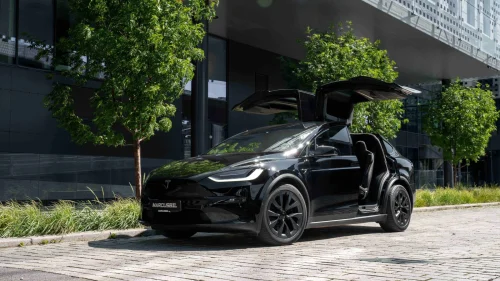 TESLA Model X Plaid - 6 seter skinn / rundt ratt / hengerfeste