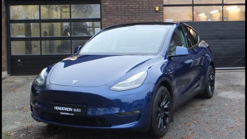 TESLA Model Y Long Range AWD Premium Lav km/Skinn/Krok/Blå metallic++