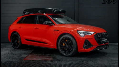 AUDI E TRON 55 55 Svart optikk/S-Line/Takboks/BO/Skinn/HeadUp/Matrix +