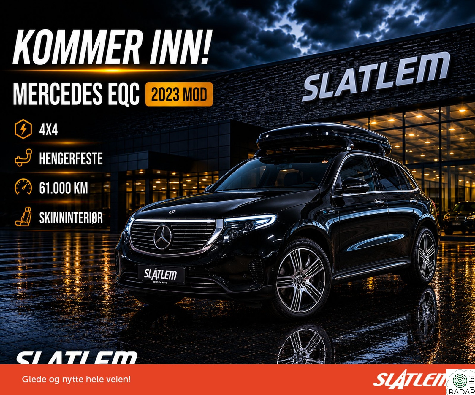 MERCEDES-BENZ EQC 400 4MATIC 4Matic, skiboks, krok, skinn, led++