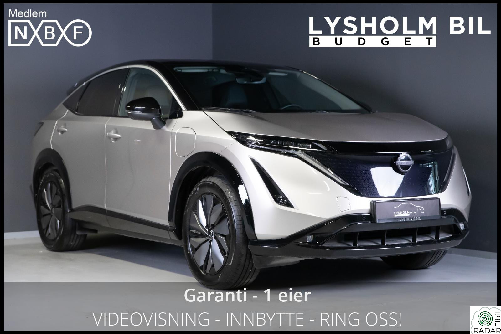 NISSAN ARIYA 63KWH Advance/Rattvarme/360*kamera/Acc/Appstyring
