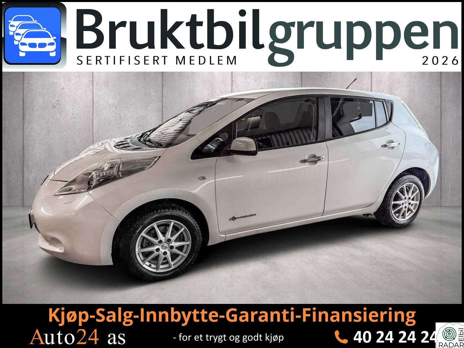 NISSAN LEAF ACENTA 109HK/RYGGEKAMERA/CRUISE/AUTOMAT/NYE SOMMERDEKK