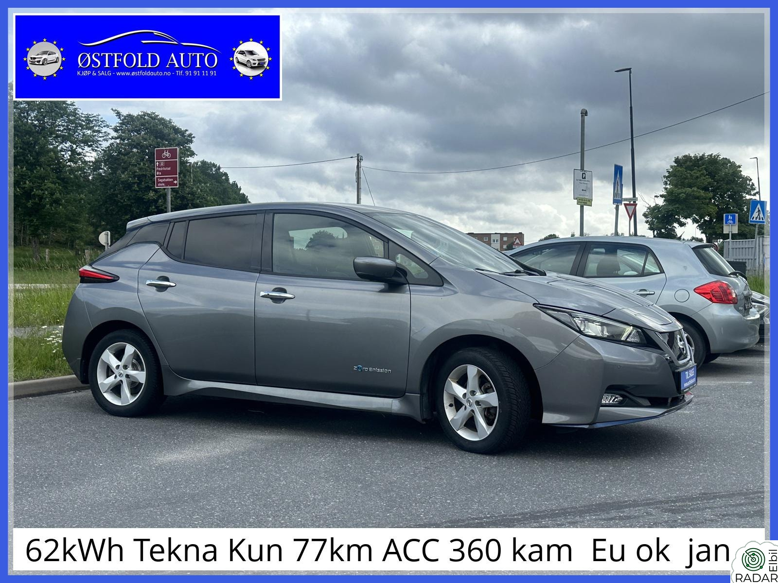 NISSAN Leaf 62kWh 62kWh Tekna Kun 77km ACC 360 kam Eu ok jan 2028