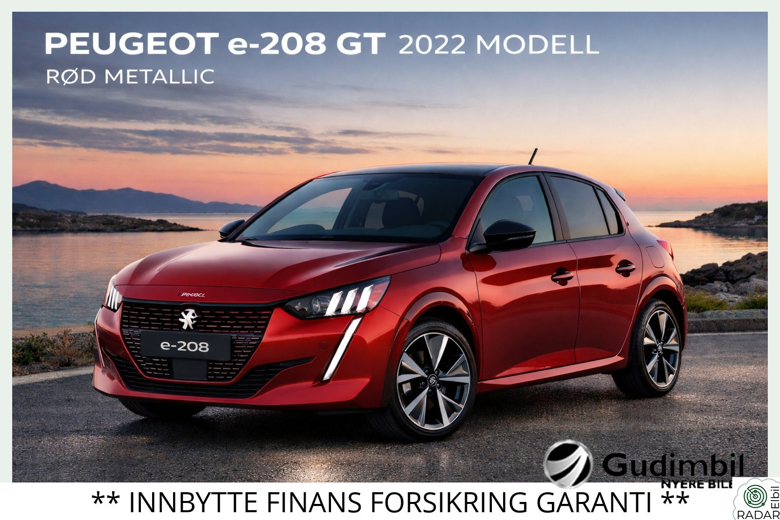 PEUGEOT 208 GT-136HK/340KM WLTP/ACC/NAVI/KAMERA/NORSK/NYBILGARANTI
