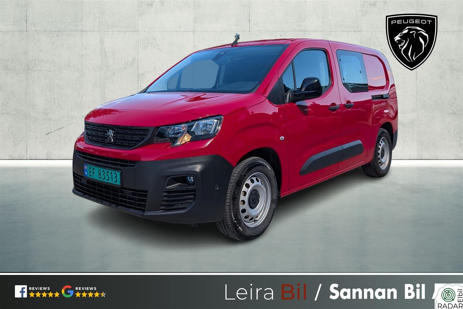 PEUGEOT e-Partner 50 kWh Mester L2 | Krok| LAFINTO-gulv| ÉN eier|