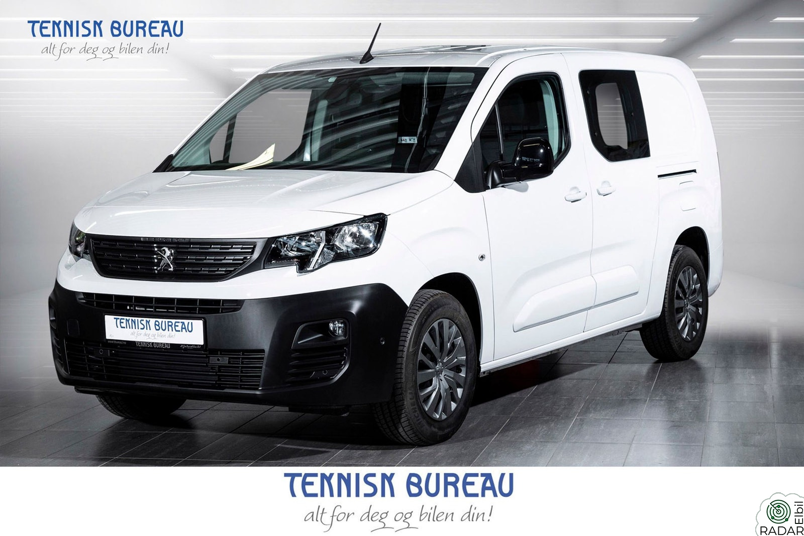 PEUGEOT e-Partner L2 50 KWh 275 KM WLTP | 3 SETER | SKYVEDØR H/V | LAZER