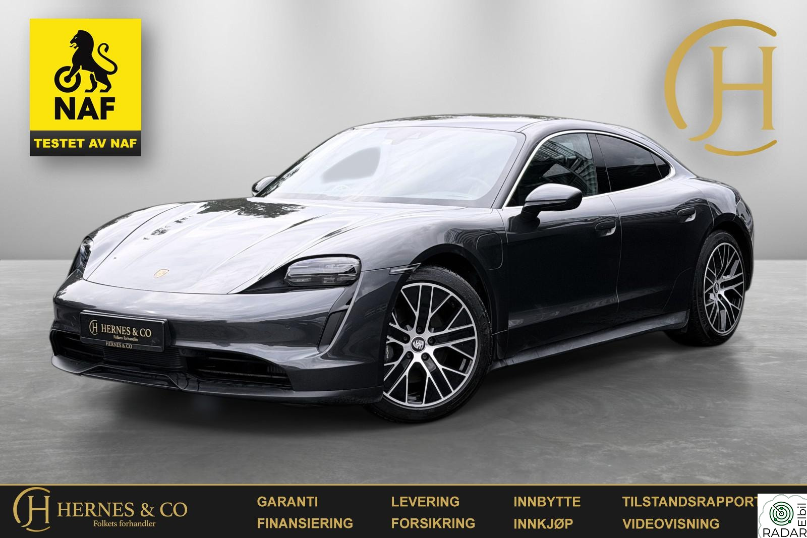 PORSCHE Taycan Lav kilometer/BOSE/Panorama/Skinn/Røde setebelter/Led