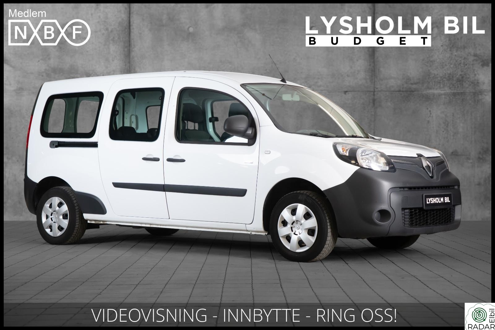 RENAULT KANGOO EXPRESS Z.E. 5-seter/Lang Utgave/Ryggekamera/DAB ++