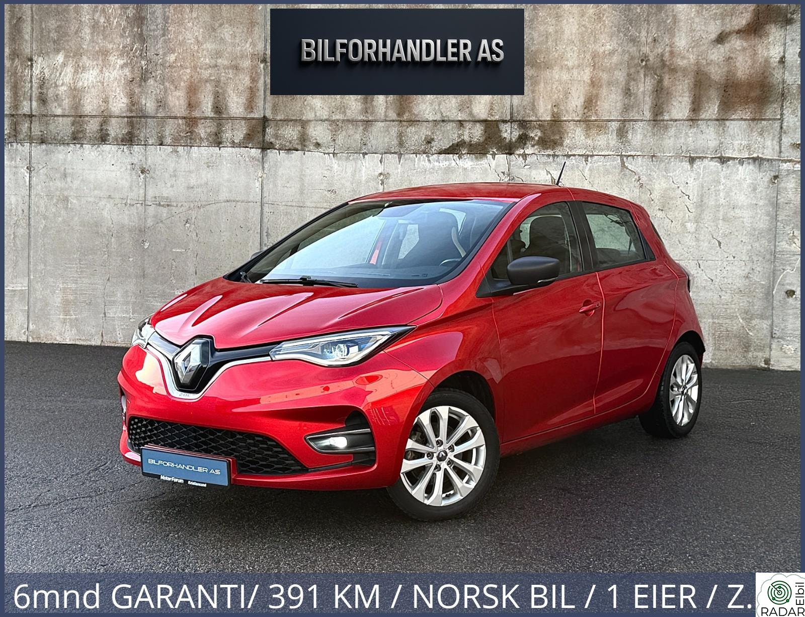 RENAULT ZOE 6mnd GARANTI/ 391 KM / NORSK BIL / 1 EIER / Z.E. 50 R11