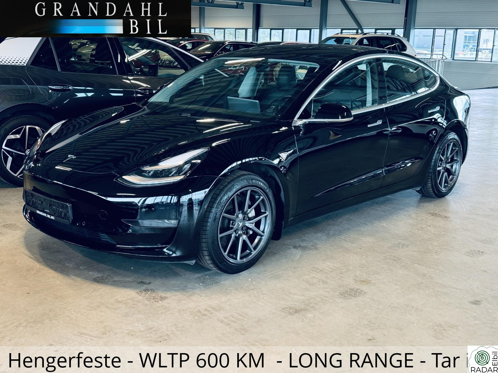 TESLA Model 3 LONG RANGE- WLTP 600 KM - Skinn - Hengerfeste