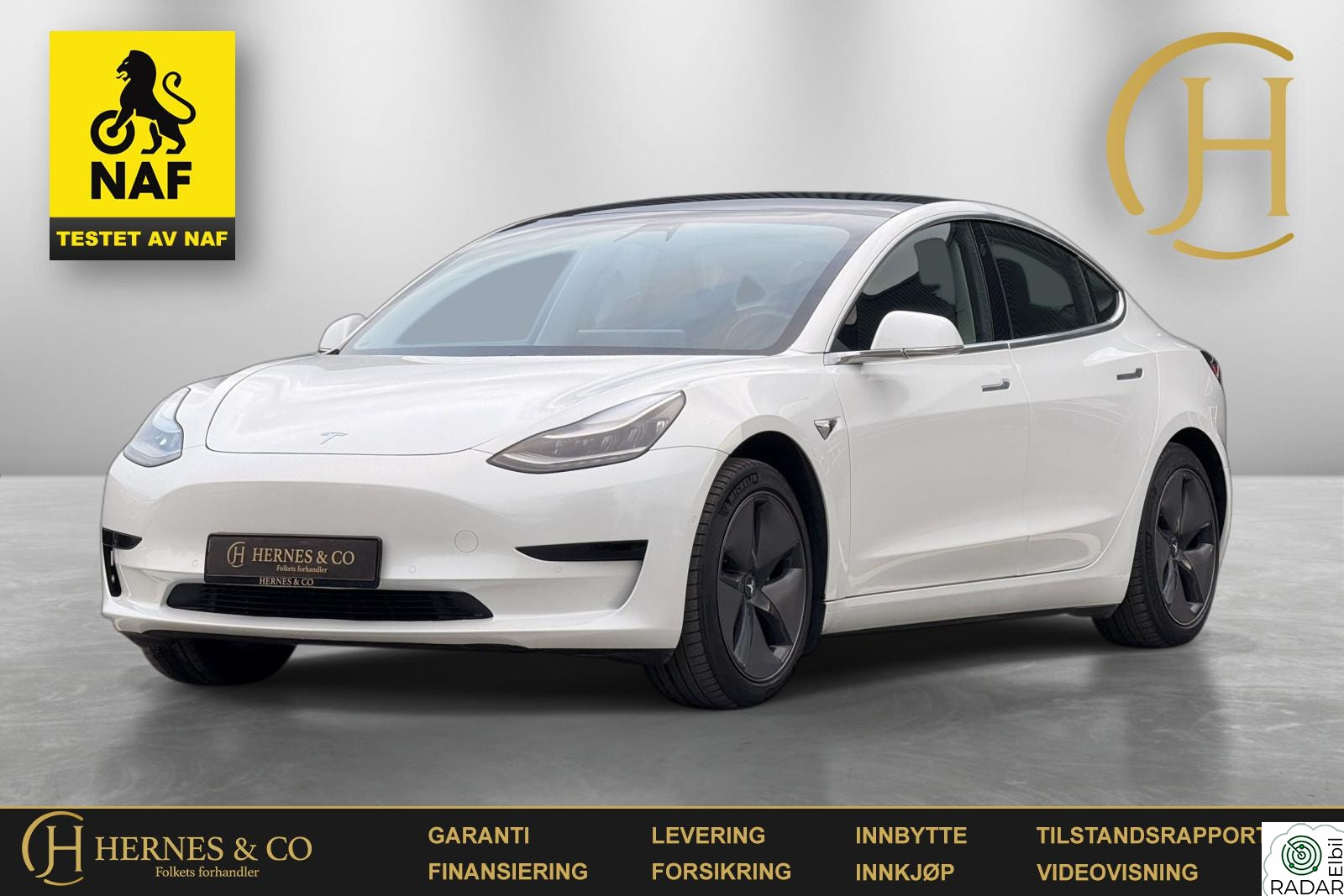 TESLA Model 3 NAF/SR+/Autopilot/Garanti/Norsk/PremiumLyd/R.Kam/S+V/++