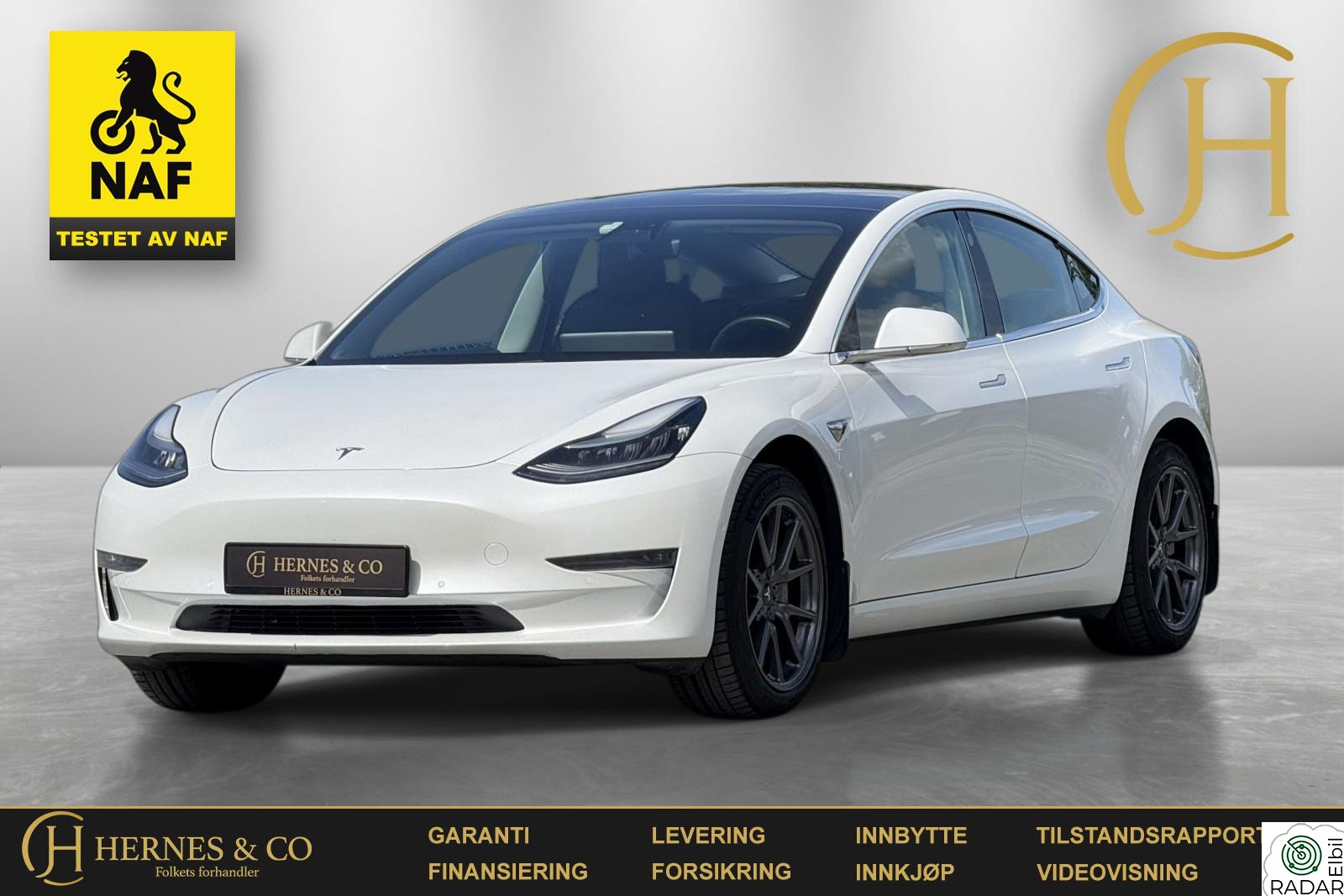 TESLA Model 3 NAF/SR/Autopilot/Garanti/Norsk/PremiumLyd/R.Kam/S+V/++