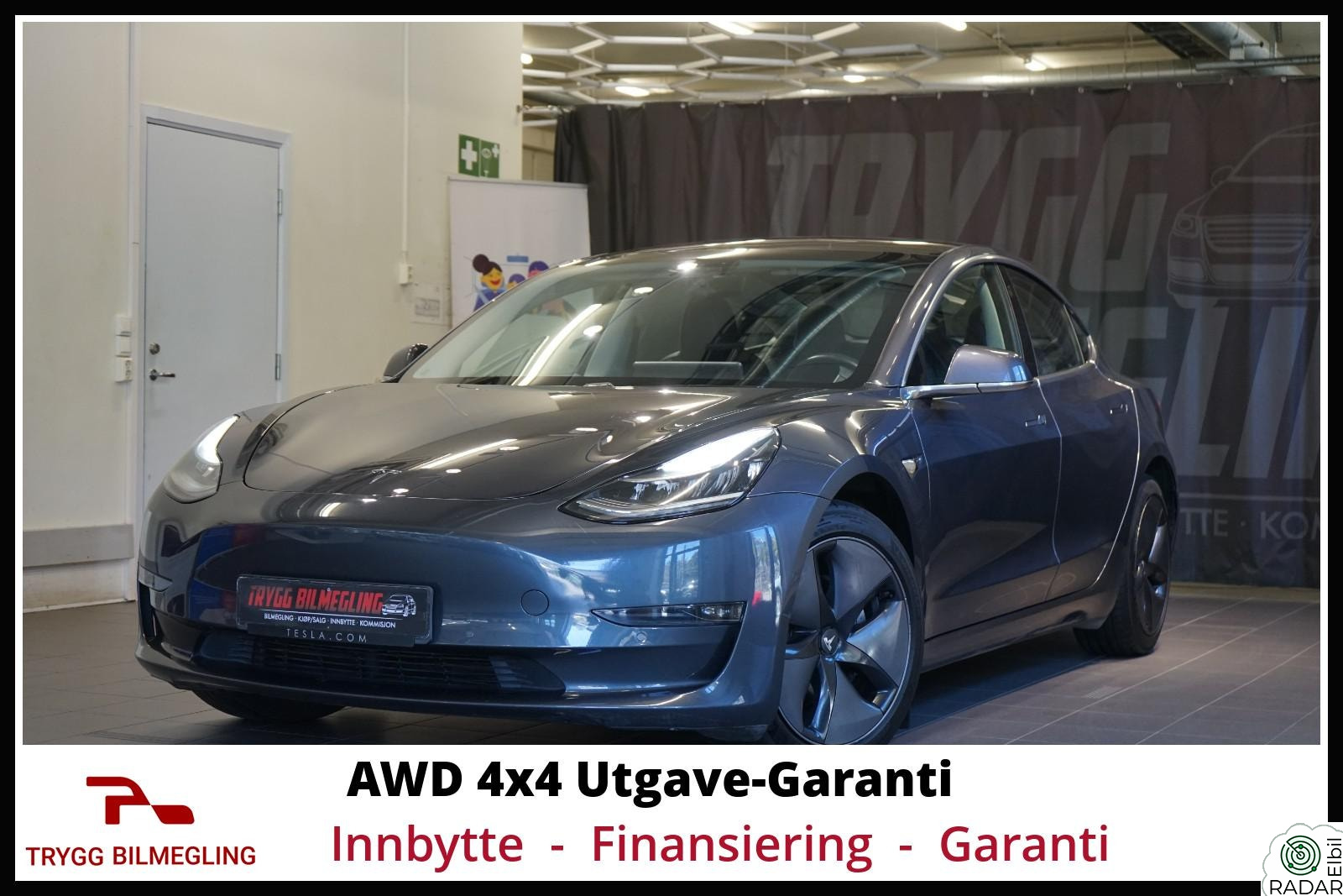 TESLA Model 3 LONG RANGE AWD UTGAVE*SE KM*SE DETALJER*GARANTI+++