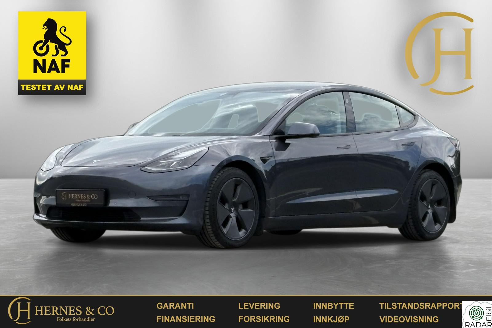 TESLA Model 3 AWD/LongRange/614 WLTP/Krok/Varmepumpe/Facelift/S+V++