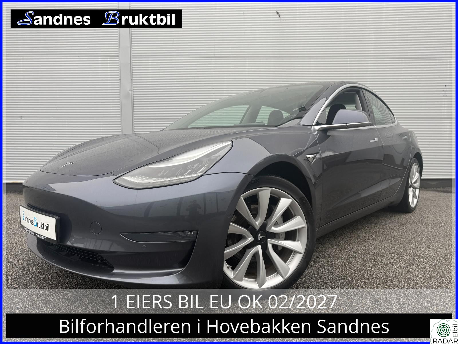 TESLA Model 3 LR 4X4 FSD,ACC,PANO,VARME SETER FORAN/BAK,TLF,DAB+