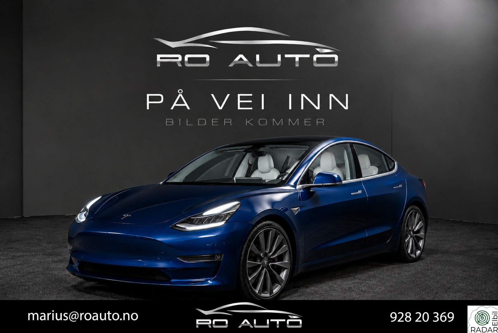 TESLA Model 3 Longe Range AWD - Lav km/Krok/ACC/EU++