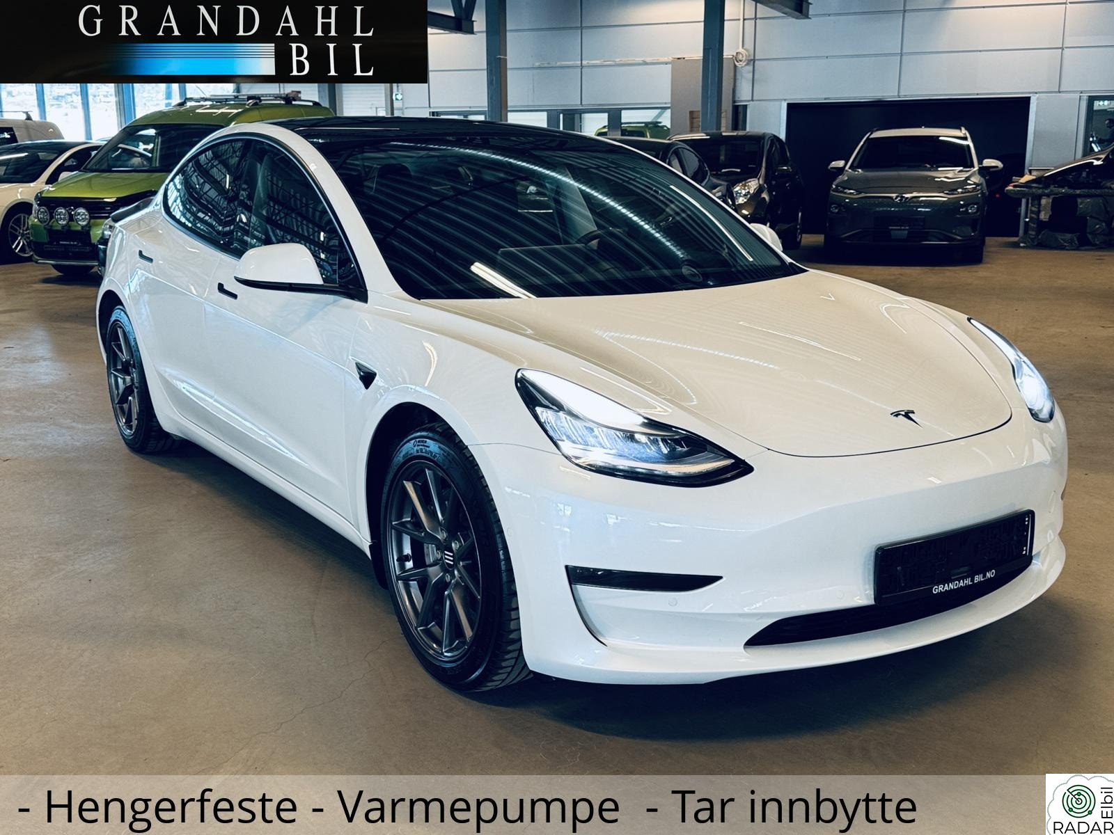 TESLA Model 3 LR - 4WD - Varmepumpe - Hengerfeste - Tar innbytte
