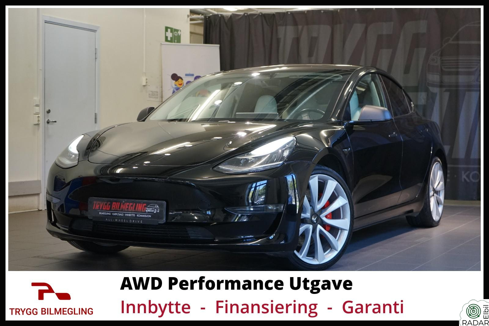 TESLA Model 3 PERFORMANCE AWD UTGAVE*SE FARGE KOMBINASJON*SE DETALJER
