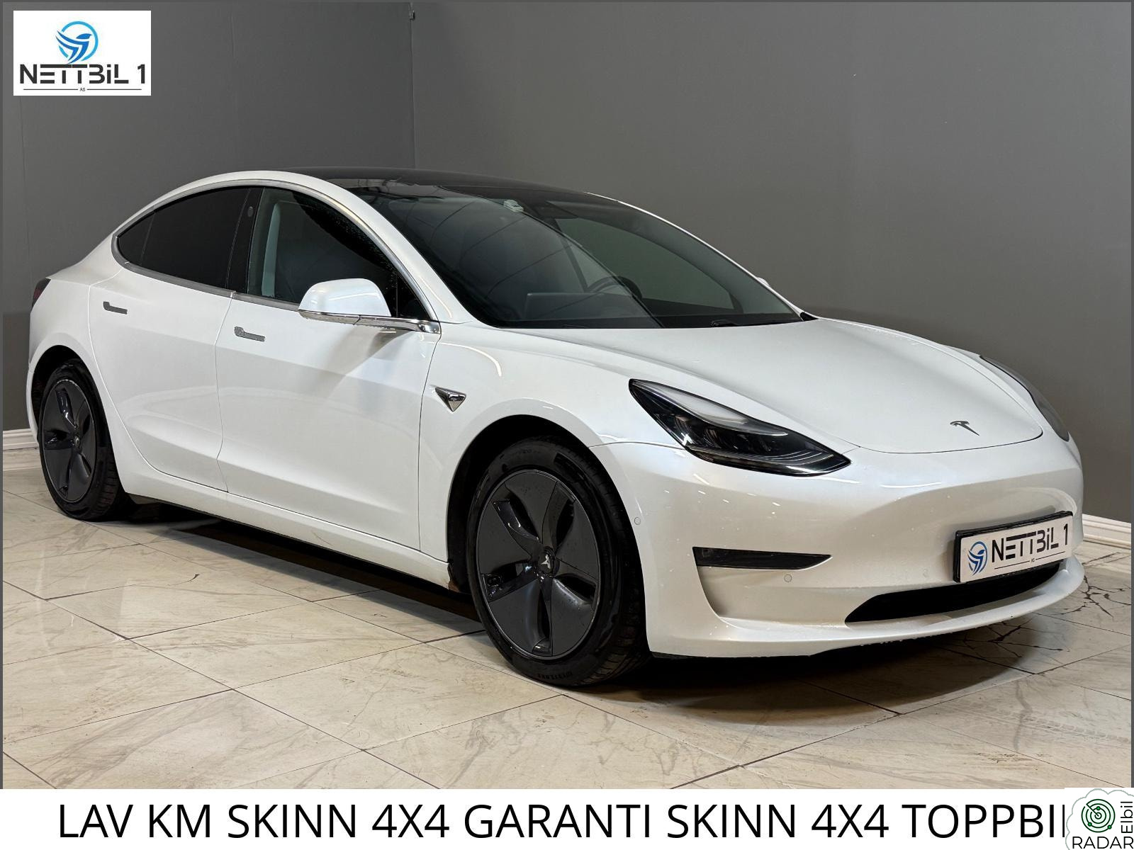 TESLA Model 3 LAV KM SKINN 4X4 GARANTI SKINN 4X4 TOPPBIL