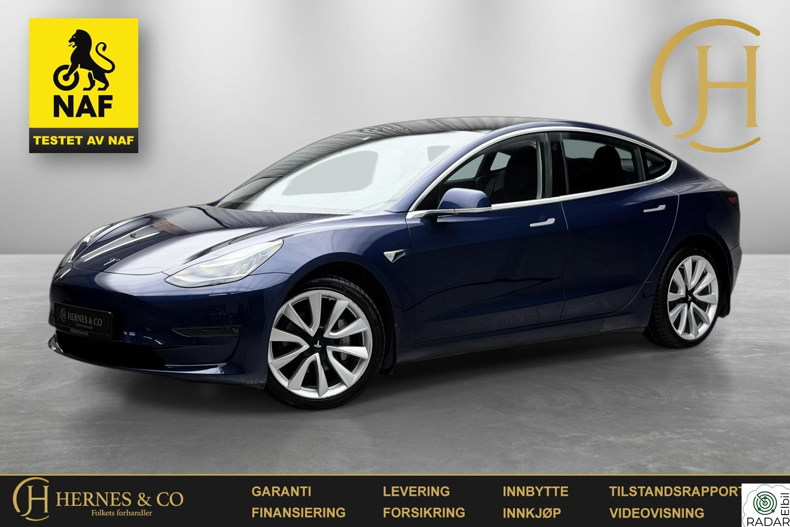 TESLA Model 3 Long range/462Hk/Ryggekamera/Skinn/Autopilot