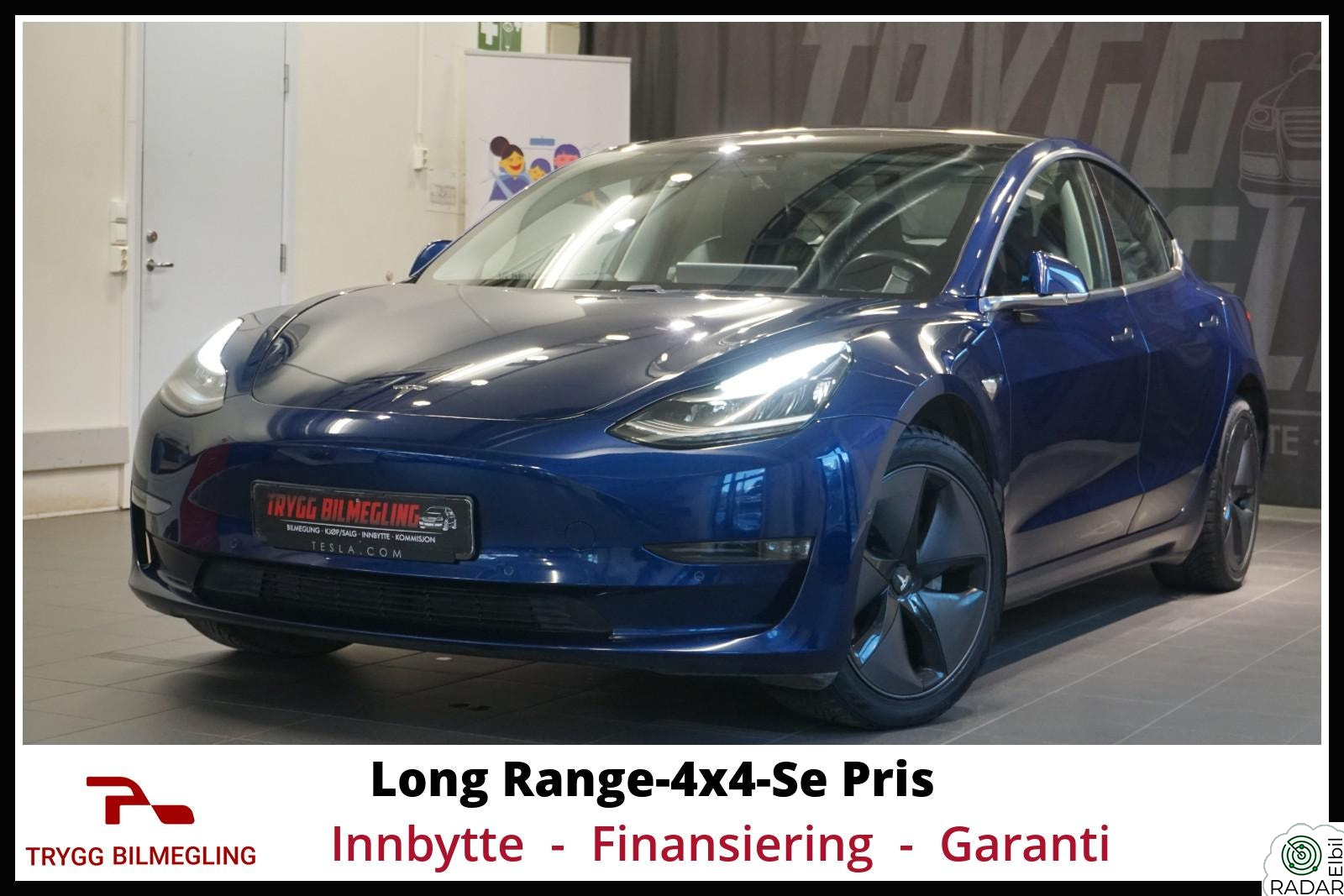TESLA Model 3 LONG RANGE AWD UTGAVE-DUAL MOTOR-SE PRIS-SE UTSTYR++++