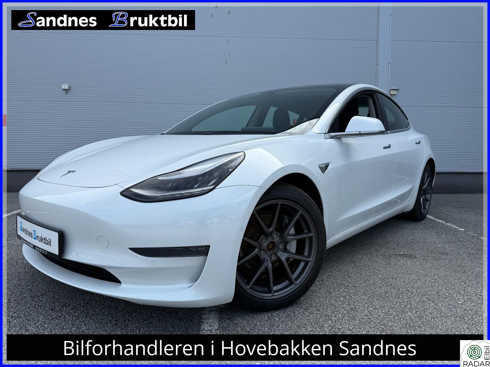 TESLA Model 3 LR 4X4 SKINN,ACC,PANO,VARME SETER FORAN/BAK,TLF,DAB+