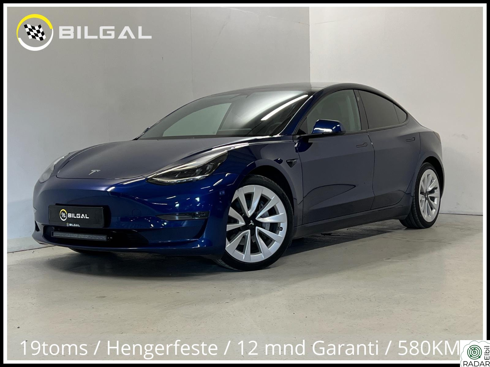 TESLA Model 3 LongRange 4x4 498HK SortOptikk FSD-AutoPilot HiFi Skinn