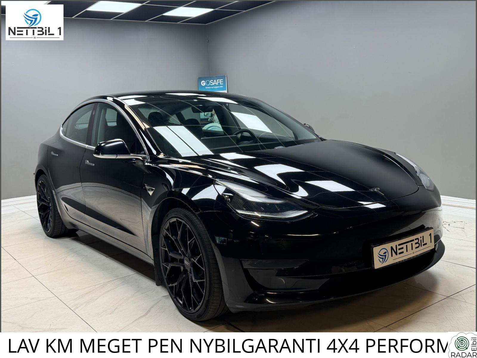 TESLA Model 3 LAV KM MEGET PEN NYBILGARANTI 4X4 PERFORMANCE