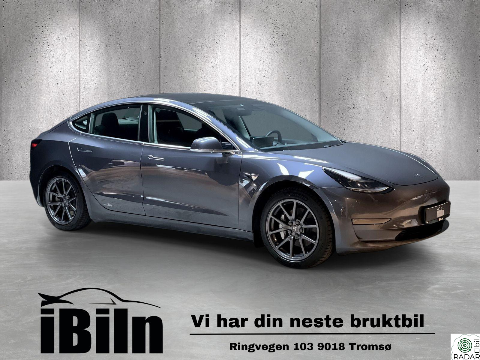 TESLA Model 3 Long Range 580 km, Krok, Sort Skinn, kamera++