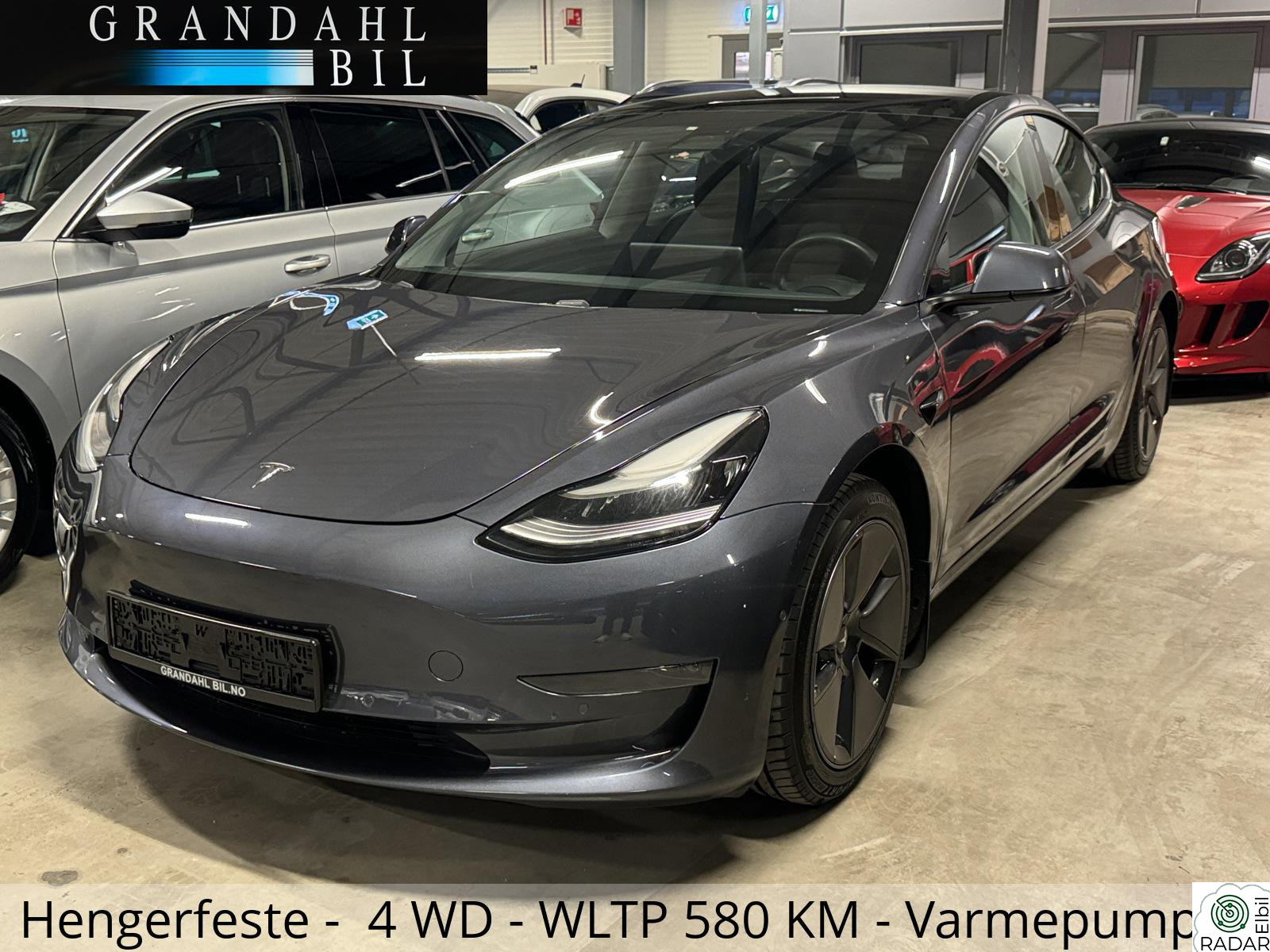 TESLA Model 3 LR - 4WD - Varmepumpe - Hengerfeste - Tar innbytte