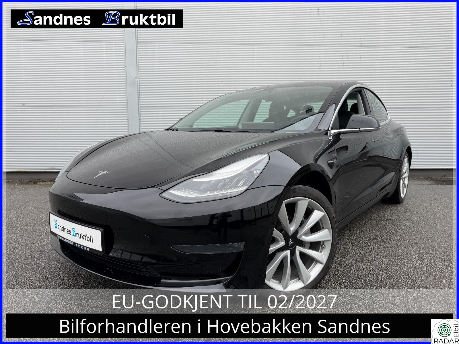 TESLA Model 3 LONG RANGE,KROK,19",SKINN,PANO,VARME SETE BAK,AUTOPILOT