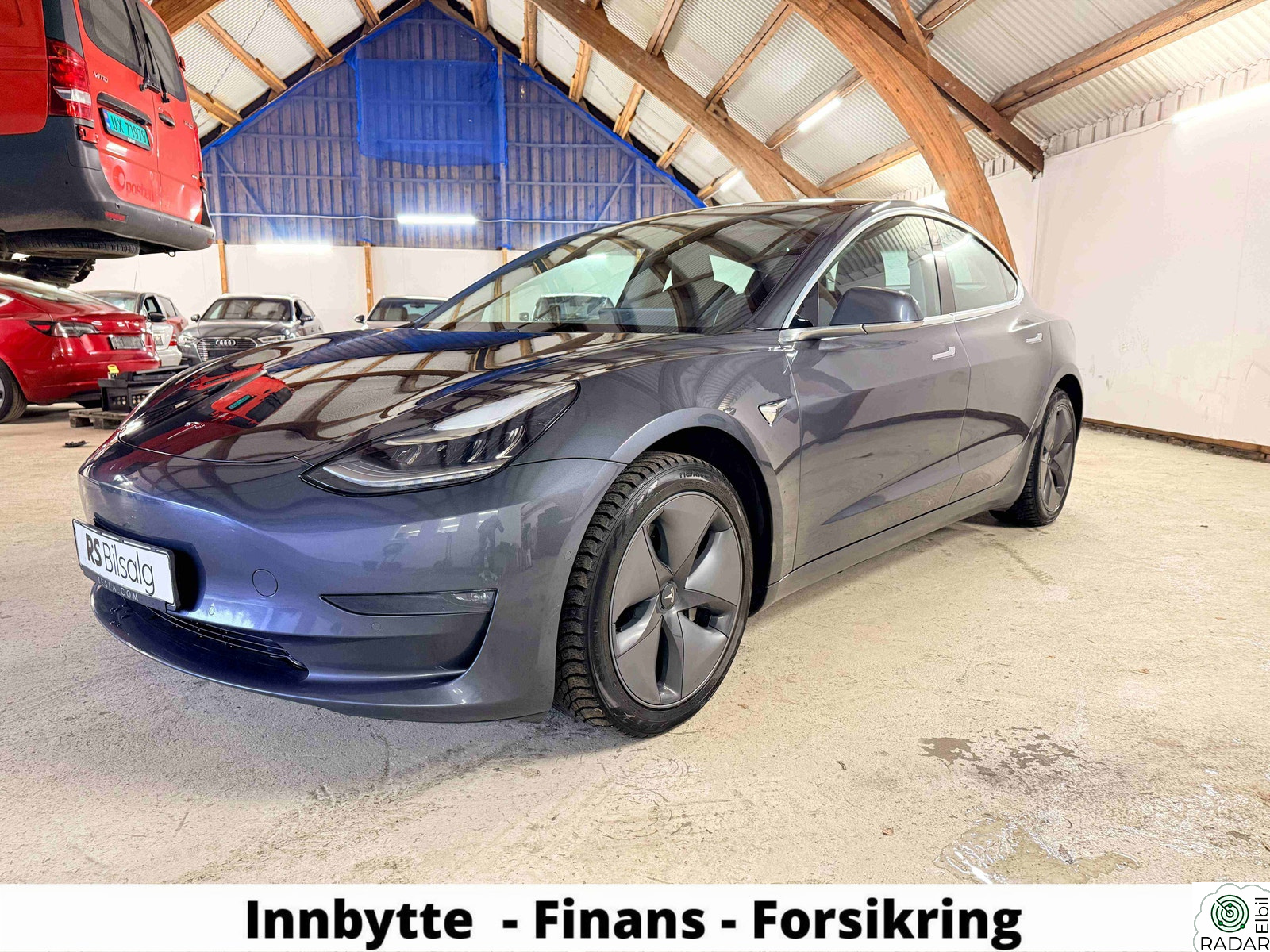 TESLA Model 3 LONG RANGE - HENGERFESTE - AWD - PREMIUM LYD