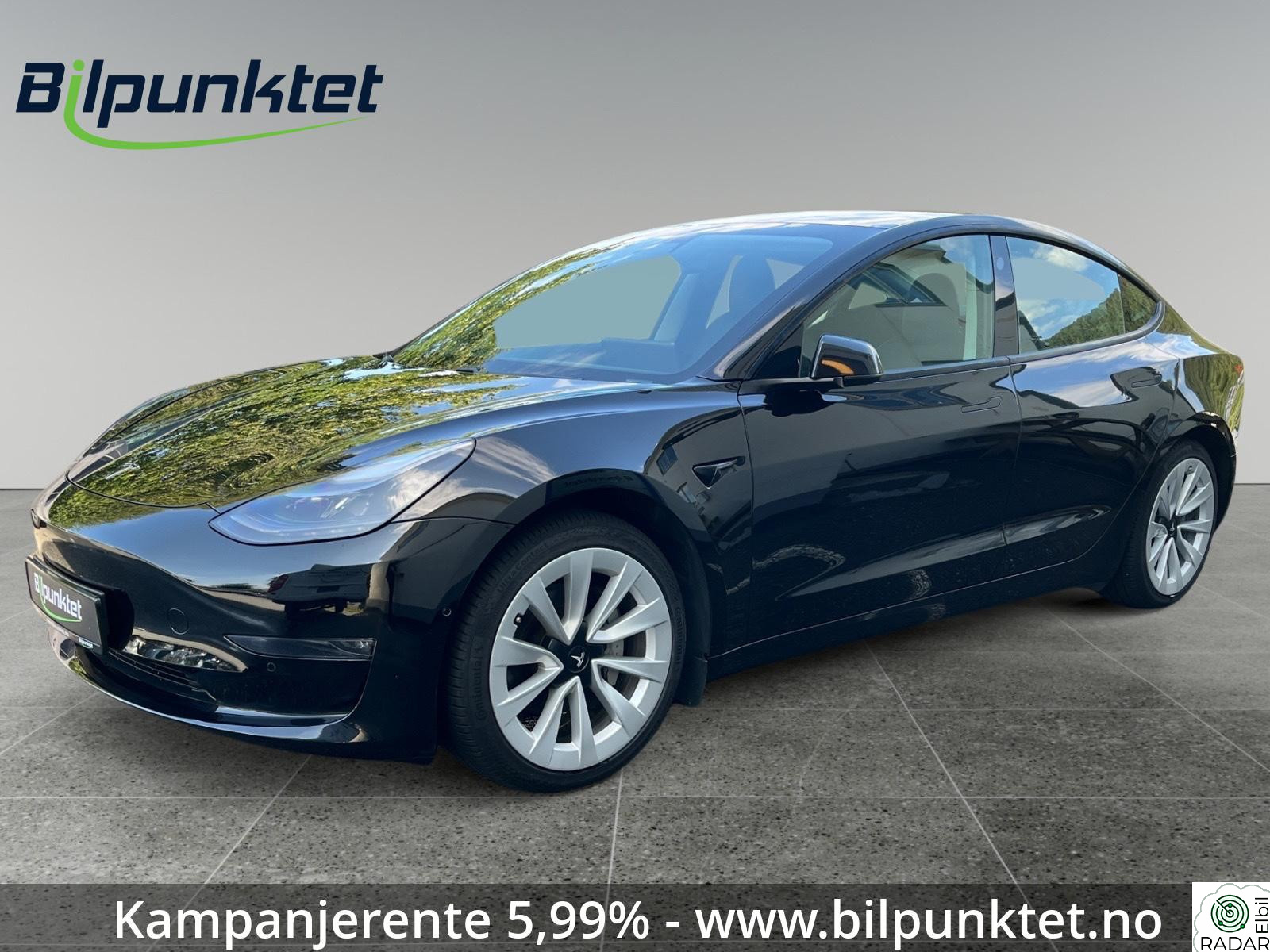 TESLA Model 3 LR AWD Panorama Skinn Autopilot Hifi Krok 19"Tesla-Nova