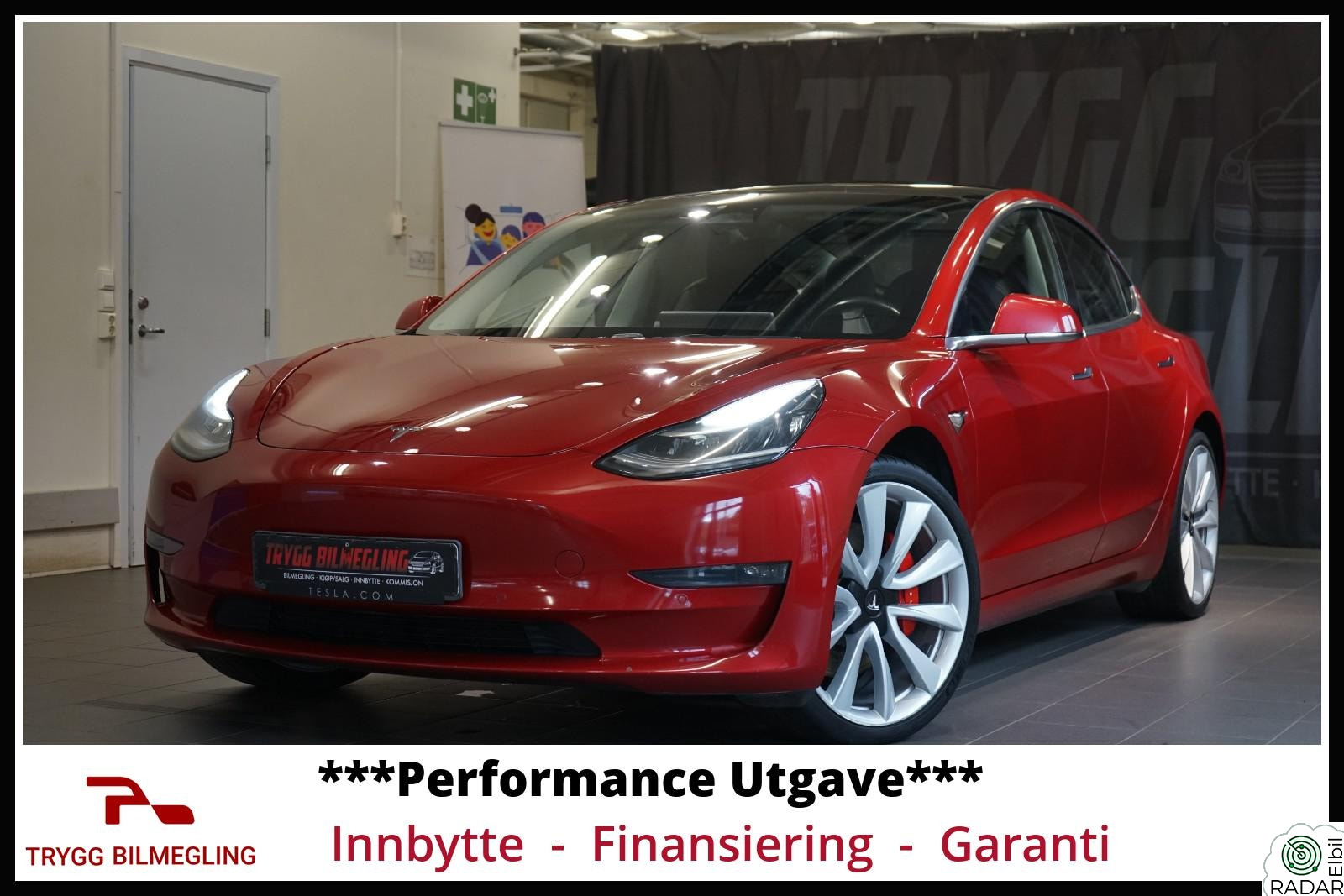 TESLA Model 3 PERFORMANCE AWD UTGAVE*SE DETALJER*GARANTI*SE PRIS++++