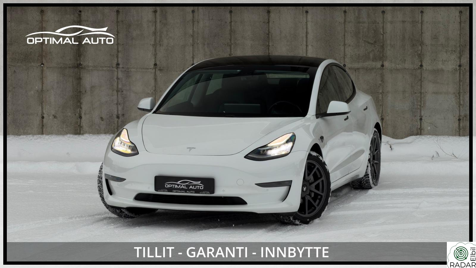 TESLA Model 3 AWD Long Range 580 Km/Skinn/Varmepumpe/H.feste/R.kam/++